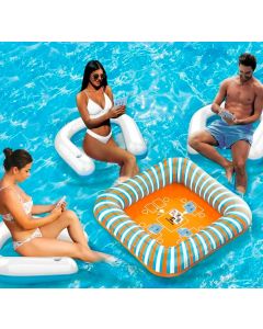 Floating Inflatable Card Table with Chairs (Card Set Included)